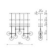 Candelabru modern din alama masiva si abajururi din sticla suflata, Soap B7 LG, B028 Schwunghome